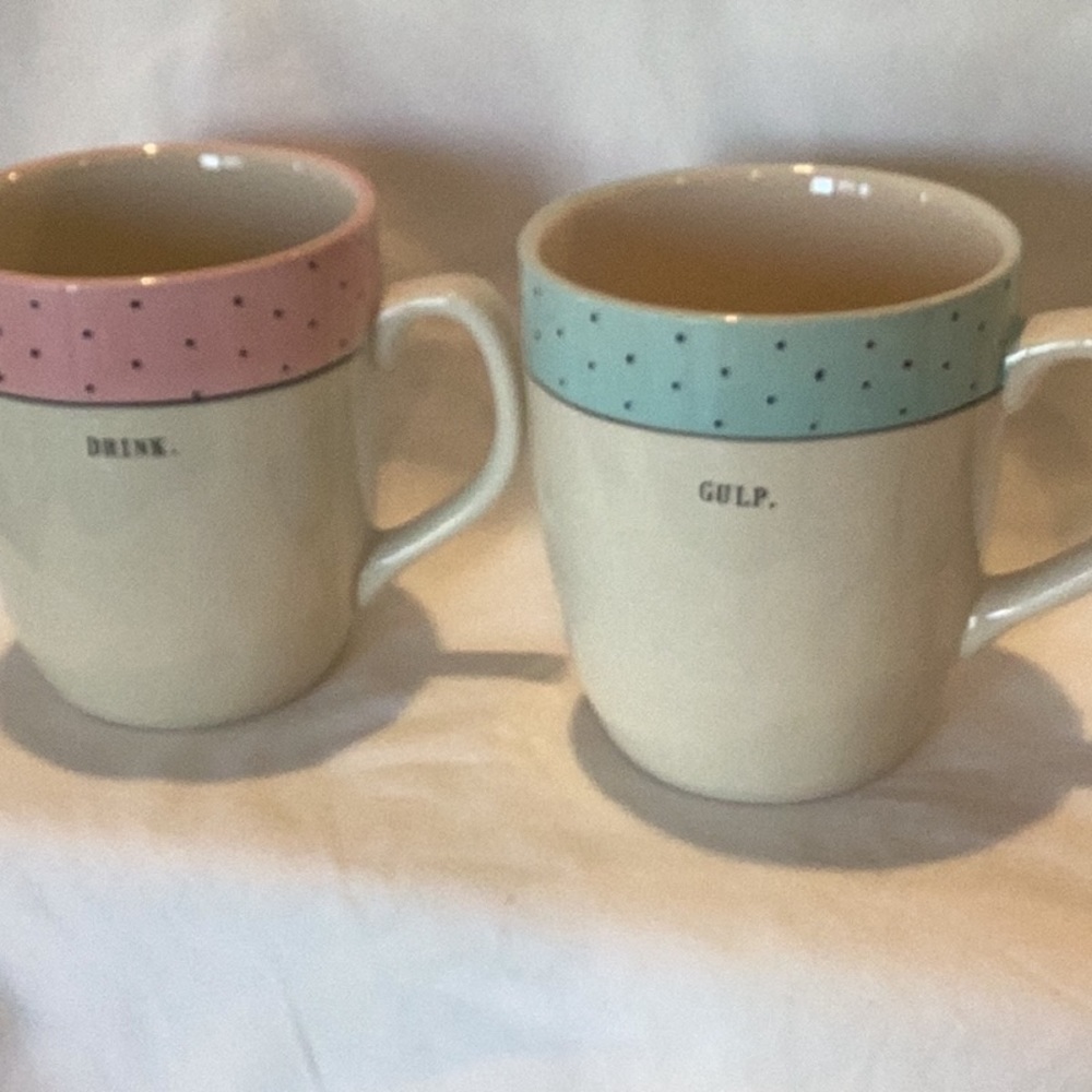 Rae Dunn Drink & Gulp mugs - set of 2 mugs
